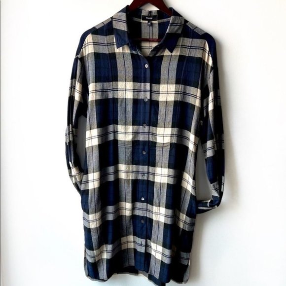 Theory plaid Panel Front Shirtdress - Picture 2 of 11